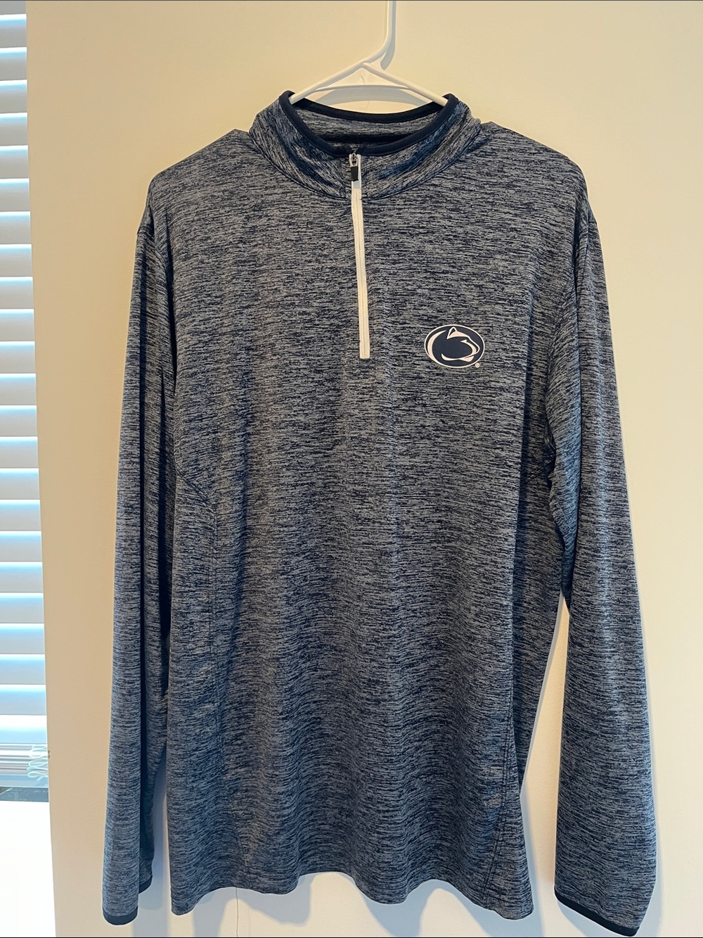 Colosseum Navy Heather Quarter-Zip Performance Pullover - Penn State